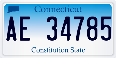 CT license plate AE34785