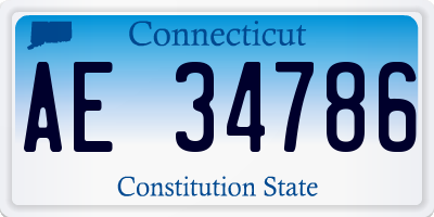 CT license plate AE34786