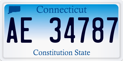 CT license plate AE34787