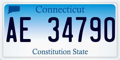 CT license plate AE34790