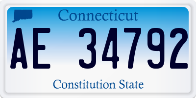 CT license plate AE34792