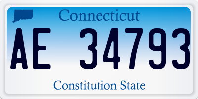 CT license plate AE34793