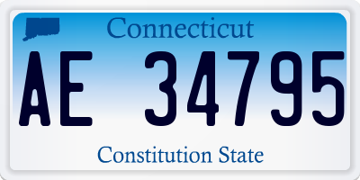 CT license plate AE34795