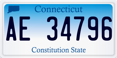 CT license plate AE34796