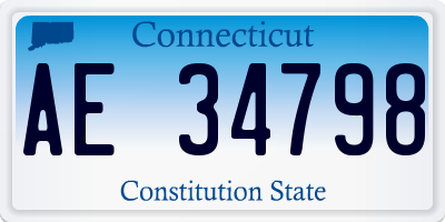 CT license plate AE34798