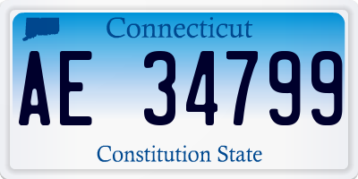 CT license plate AE34799