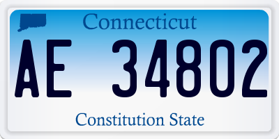 CT license plate AE34802