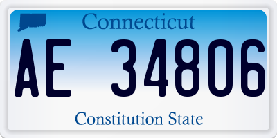 CT license plate AE34806