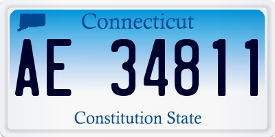 CT license plate AE34811