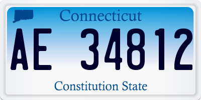 CT license plate AE34812