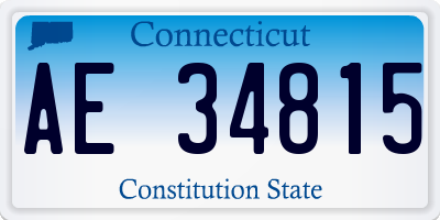CT license plate AE34815