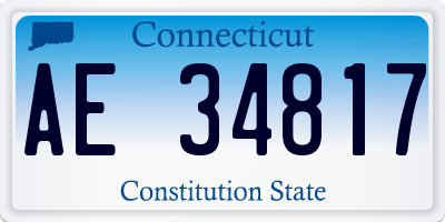 CT license plate AE34817