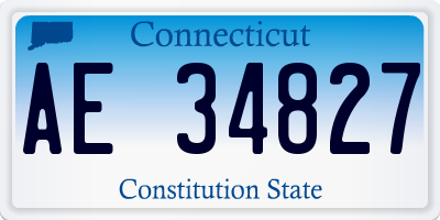CT license plate AE34827