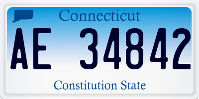 CT license plate AE34842