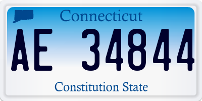 CT license plate AE34844