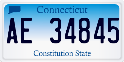 CT license plate AE34845