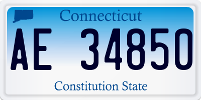 CT license plate AE34850