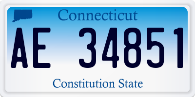 CT license plate AE34851