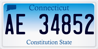 CT license plate AE34852