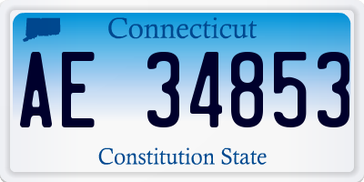 CT license plate AE34853
