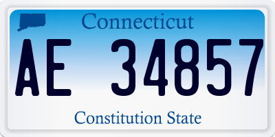 CT license plate AE34857