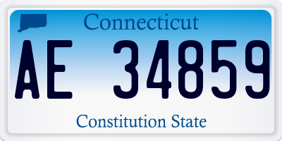 CT license plate AE34859