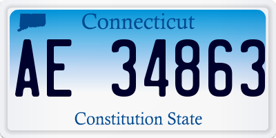 CT license plate AE34863
