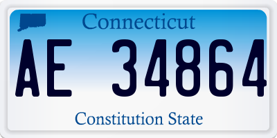 CT license plate AE34864