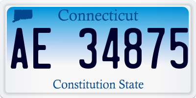 CT license plate AE34875