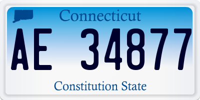CT license plate AE34877