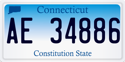CT license plate AE34886