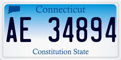 CT license plate AE34894