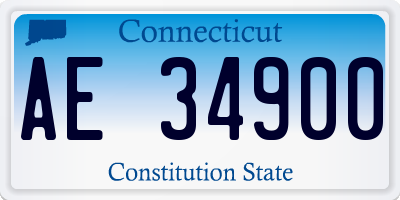 CT license plate AE34900