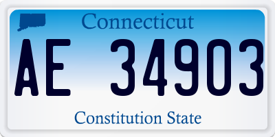 CT license plate AE34903