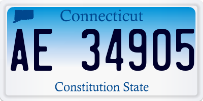 CT license plate AE34905