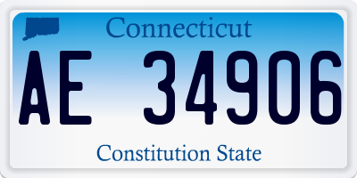 CT license plate AE34906