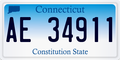CT license plate AE34911