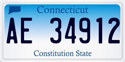 CT license plate AE34912