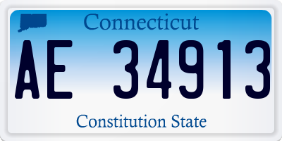 CT license plate AE34913