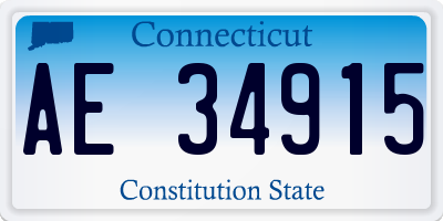 CT license plate AE34915