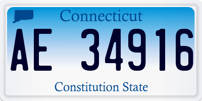 CT license plate AE34916