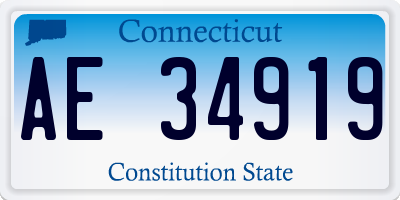 CT license plate AE34919