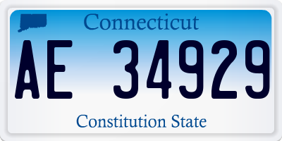 CT license plate AE34929
