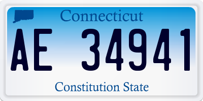 CT license plate AE34941