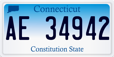 CT license plate AE34942