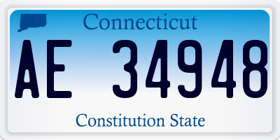 CT license plate AE34948
