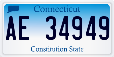CT license plate AE34949