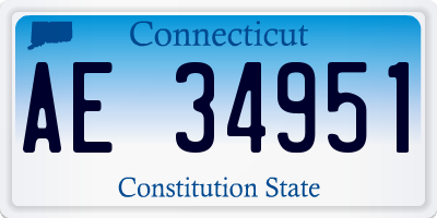 CT license plate AE34951