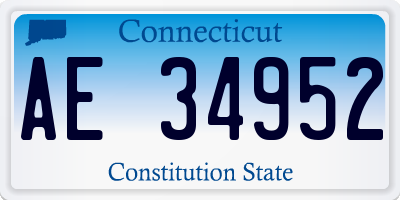 CT license plate AE34952