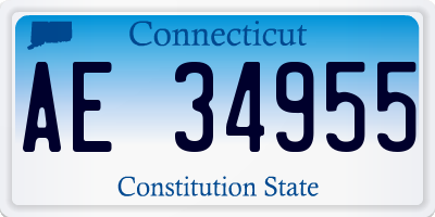 CT license plate AE34955